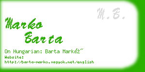 marko barta business card